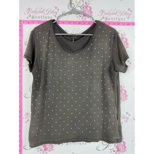 Talula shirt rhinestones y2k Short Sleeve Tee with Rhinestone Dot Detail